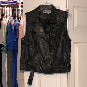 Sleeveless Leather Vest